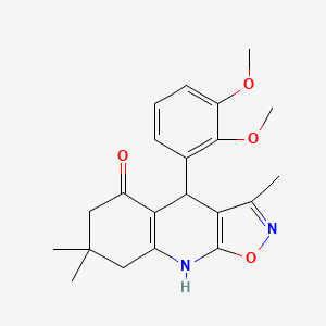 molecular formula C21H24N2O4 B11314795 4-(2,3-Dimethoxyphenyl)-3,7,7-trimethyl-4,6,7,8-tetrahydro[1,2]oxazolo[5,4-b]quinolin-5-ol 