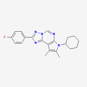 7-cyclohexyl-2-(4-fluorophenyl)-8,9-dimethyl-7H-pyrrolo[3,2-e][1,2,4]triazolo[1,5-c]pyrimidine