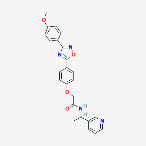 2-{4-[3-(4-methoxyphenyl)-1,2,4-oxadiazol-5-yl]phenoxy}-N-[1-(pyridin-3-yl)ethyl]acetamide