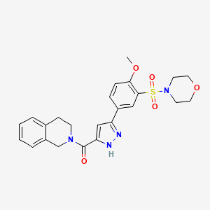 3,4-dihydroisoquinolin-2(1H)-yl{5-[4-methoxy-3-(morpholin-4-ylsulfonyl)phenyl]-1H-pyrazol-3-yl}methanone