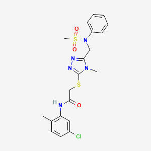 molecular formula C20H22ClN5O3S2 B11314842 N-(5-chloro-2-methylphenyl)-2-[(4-methyl-5-{[(methylsulfonyl)(phenyl)amino]methyl}-4H-1,2,4-triazol-3-yl)sulfanyl]acetamide 