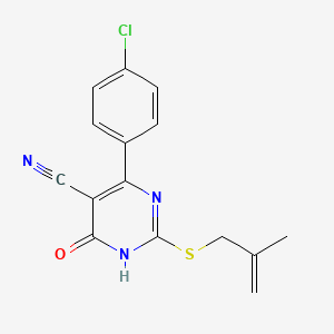 4-(4-Chlorophenyl)-2-[(2-methylprop-2-EN-1-YL)sulfanyl]-6-oxo-1,6-dihydropyrimidine-5-carbonitrile