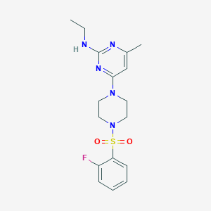 molecular formula C17H22FN5O2S B11314859 N-Ethyl-4-[4-(2-fluorobenzenesulfonyl)piperazin-1-YL]-6-methylpyrimidin-2-amine 