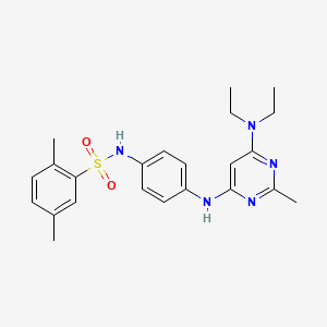 molecular formula C23H29N5O2S B11314867 N-(4-((6-(diethylamino)-2-methylpyrimidin-4-yl)amino)phenyl)-2,5-dimethylbenzenesulfonamide 