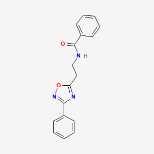 molecular formula C17H15N3O2 B11314874 N-[2-(3-phenyl-1,2,4-oxadiazol-5-yl)ethyl]benzamide 