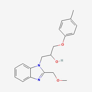 molecular formula C19H22N2O3 B11314889 1-[2-(methoxymethyl)-1H-benzimidazol-1-yl]-3-(4-methylphenoxy)propan-2-ol 