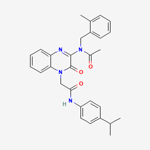 N-(2-methylbenzyl)-N-[3-oxo-4-(2-oxo-2-{[4-(propan-2-yl)phenyl]amino}ethyl)-3,4-dihydroquinoxalin-2-yl]acetamide