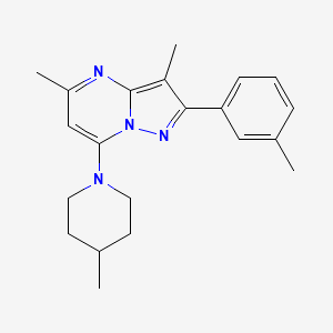 molecular formula C21H26N4 B11314909 3,5-Dimethyl-2-(3-methylphenyl)-7-(4-methylpiperidin-1-yl)pyrazolo[1,5-a]pyrimidine 