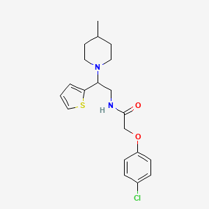 molecular formula C20H25ClN2O2S B11314918 2-(4-chlorophenoxy)-N-[2-(4-methylpiperidin-1-yl)-2-(thiophen-2-yl)ethyl]acetamide 