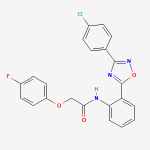 molecular formula C22H15ClFN3O3 B11314929 N-{2-[3-(4-chlorophenyl)-1,2,4-oxadiazol-5-yl]phenyl}-2-(4-fluorophenoxy)acetamide 