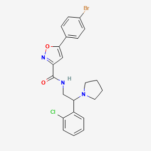 molecular formula C22H21BrClN3O2 B11314946 5-(4-bromophenyl)-N-[2-(2-chlorophenyl)-2-(pyrrolidin-1-yl)ethyl]-1,2-oxazole-3-carboxamide 