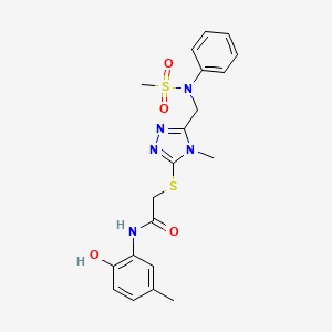 N-(2-hydroxy-5-methylphenyl)-2-[(4-methyl-5-{[(methylsulfonyl)(phenyl)amino]methyl}-4H-1,2,4-triazol-3-yl)sulfanyl]acetamide