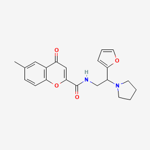 N-[2-(furan-2-yl)-2-(pyrrolidin-1-yl)ethyl]-6-methyl-4-oxo-4H-chromene-2-carboxamide