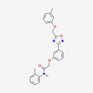 2-(3-{5-[(3-methylphenoxy)methyl]-1,2,4-oxadiazol-3-yl}phenoxy)-N-(2-methylphenyl)acetamide