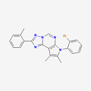 molecular formula C22H18BrN5 B11314969 7-(2-bromophenyl)-8,9-dimethyl-2-(2-methylphenyl)-7H-pyrrolo[3,2-e][1,2,4]triazolo[1,5-c]pyrimidine 