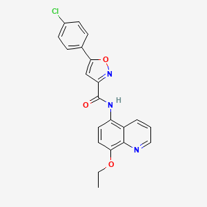 molecular formula C21H16ClN3O3 B11314980 5-(4-chlorophenyl)-N-(8-ethoxyquinolin-5-yl)-1,2-oxazole-3-carboxamide 