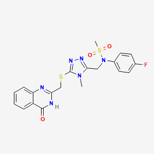 N-(4-fluorophenyl)-N-[(4-methyl-5-{[(4-oxo-3,4-dihydroquinazolin-2-yl)methyl]sulfanyl}-4H-1,2,4-triazol-3-yl)methyl]methanesulfonamide