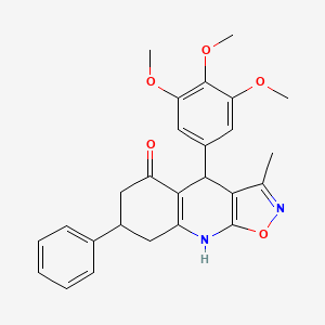 3-Methyl-7-phenyl-4-(3,4,5-trimethoxyphenyl)-4,6,7,8-tetrahydro[1,2]oxazolo[5,4-b]quinolin-5-ol