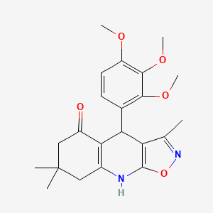 molecular formula C22H26N2O5 B11314993 3,7,7-Trimethyl-4-(2,3,4-trimethoxyphenyl)-4,6,7,8-tetrahydro[1,2]oxazolo[5,4-b]quinolin-5-ol 