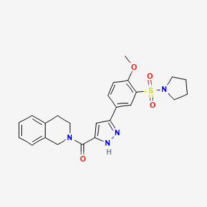 3,4-dihydroisoquinolin-2(1H)-yl{5-[4-methoxy-3-(pyrrolidin-1-ylsulfonyl)phenyl]-1H-pyrazol-3-yl}methanone