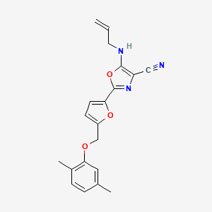 2-{5-[(2,5-Dimethylphenoxy)methyl]furan-2-yl}-5-(prop-2-en-1-ylamino)-1,3-oxazole-4-carbonitrile