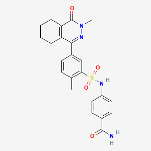 molecular formula C23H24N4O4S B11315023 4-({[2-Methyl-5-(3-methyl-4-oxo-3,4,5,6,7,8-hexahydrophthalazin-1-yl)phenyl]sulfonyl}amino)benzamide 