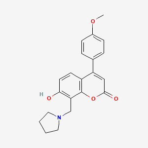 7-hydroxy-4-(4-methoxyphenyl)-8-(pyrrolidin-1-ylmethyl)-2H-chromen-2-one