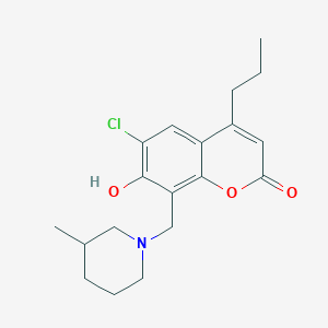 6-chloro-7-hydroxy-8-[(3-methylpiperidin-1-yl)methyl]-4-propyl-2H-chromen-2-one