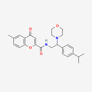 6-Methyl-N-[2-(morpholin-4-YL)-2-[4-(propan-2-YL)phenyl]ethyl]-4-oxo-4H-chromene-2-carboxamide