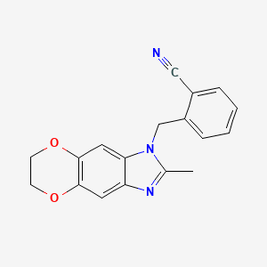 2-[(2-methyl-6,7-dihydro-1H-[1,4]dioxino[2,3-f]benzimidazol-1-yl)methyl]benzonitrile