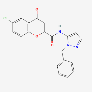 molecular formula C20H14ClN3O3 B11315088 N-(1-benzyl-1H-pyrazol-5-yl)-6-chloro-4-oxo-4H-chromene-2-carboxamide 