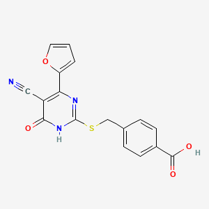 molecular formula C17H11N3O4S B11315092 4-({[5-Cyano-4-(furan-2-yl)-6-oxo-1,6-dihydropyrimidin-2-yl]sulfanyl}methyl)benzoic acid 