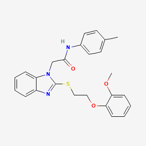 molecular formula C25H25N3O3S B11315135 2-(2-{[2-(2-methoxyphenoxy)ethyl]sulfanyl}-1H-benzimidazol-1-yl)-N-(4-methylphenyl)acetamide 