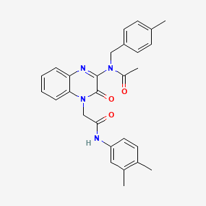 molecular formula C28H28N4O3 B11315145 N-(4-{2-[(3,4-dimethylphenyl)amino]-2-oxoethyl}-3-oxo-3,4-dihydroquinoxalin-2-yl)-N-(4-methylbenzyl)acetamide 