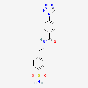 molecular formula C16H16N6O3S B11315146 N-[2-(4-sulfamoylphenyl)ethyl]-4-(1H-tetrazol-1-yl)benzamide 