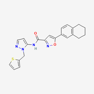 5-(5,6,7,8-tetrahydronaphthalen-2-yl)-N-[1-(thiophen-2-ylmethyl)-1H-pyrazol-5-yl]-1,2-oxazole-3-carboxamide