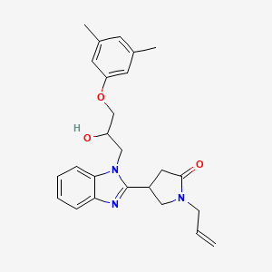 molecular formula C25H29N3O3 B11315173 4-{1-[3-(3,5-dimethylphenoxy)-2-hydroxypropyl]-1H-benzimidazol-2-yl}-1-(prop-2-en-1-yl)pyrrolidin-2-one 