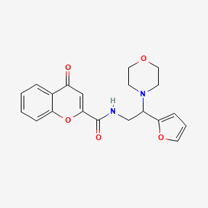 molecular formula C20H20N2O5 B11315179 N-(2-(furan-2-yl)-2-morpholinoethyl)-4-oxo-4H-chromene-2-carboxamide 