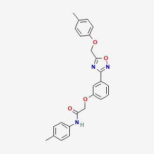 molecular formula C25H23N3O4 B11315193 2-(3-{5-[(4-methylphenoxy)methyl]-1,2,4-oxadiazol-3-yl}phenoxy)-N-(4-methylphenyl)acetamide 