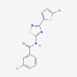 molecular formula C13H7BrClN3OS2 B11315209 N-[3-(5-bromothiophen-2-yl)-1,2,4-thiadiazol-5-yl]-3-chlorobenzamide 