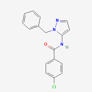 molecular formula C17H14ClN3O B11315219 N-(1-benzyl-1H-pyrazol-5-yl)-4-chlorobenzamide 