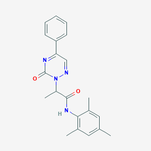 molecular formula C21H22N4O2 B11315236 2-(3-oxo-5-phenyl-1,2,4-triazin-2(3H)-yl)-N-(2,4,6-trimethylphenyl)propanamide 