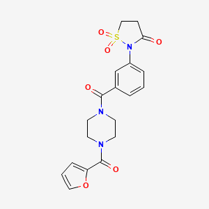 2-(3-{[4-(2-Furoyl)-1-piperazinyl]carbonyl}phenyl)-3-isothiazolidinone 1,1-dioxide