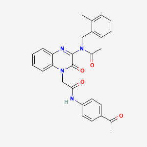 N-(4-{2-[(4-acetylphenyl)amino]-2-oxoethyl}-3-oxo-3,4-dihydroquinoxalin-2-yl)-N-(2-methylbenzyl)acetamide