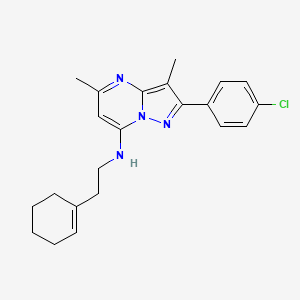 2-(4-chlorophenyl)-N-[2-(cyclohex-1-en-1-yl)ethyl]-3,5-dimethylpyrazolo[1,5-a]pyrimidin-7-amine