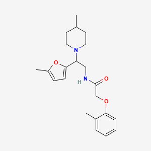 N-[2-(5-methylfuran-2-yl)-2-(4-methylpiperidin-1-yl)ethyl]-2-(2-methylphenoxy)acetamide