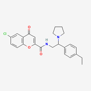 molecular formula C24H25ClN2O3 B11315300 6-chloro-N-[2-(4-ethylphenyl)-2-(pyrrolidin-1-yl)ethyl]-4-oxo-4H-chromene-2-carboxamide 