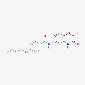 molecular formula C20H22N2O4 B11315327 4-butoxy-N-(2-methyl-3-oxo-3,4-dihydro-2H-1,4-benzoxazin-6-yl)benzamide 