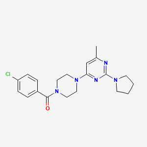 4-[4-(4-Chlorobenzoyl)piperazin-1-YL]-6-methyl-2-(pyrrolidin-1-YL)pyrimidine