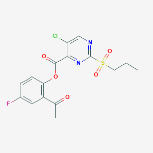 2-Acetyl-4-fluorophenyl 5-chloro-2-(propylsulfonyl)pyrimidine-4-carboxylate